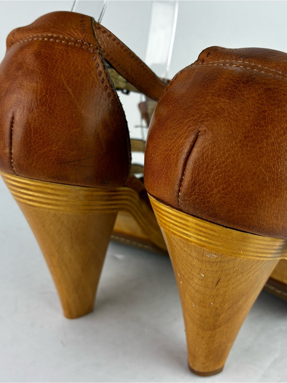 Frye Janna Flower Leather Strappy High Heels - Picture 5 of 8